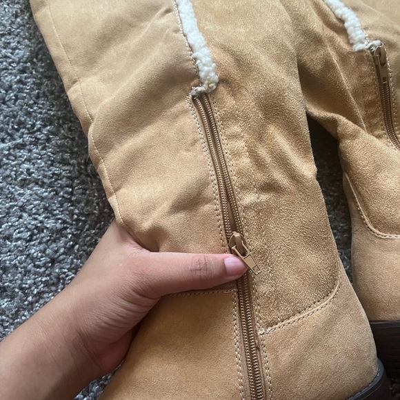 Tan Suede Knee-High Boots - Picture 7 of 12
